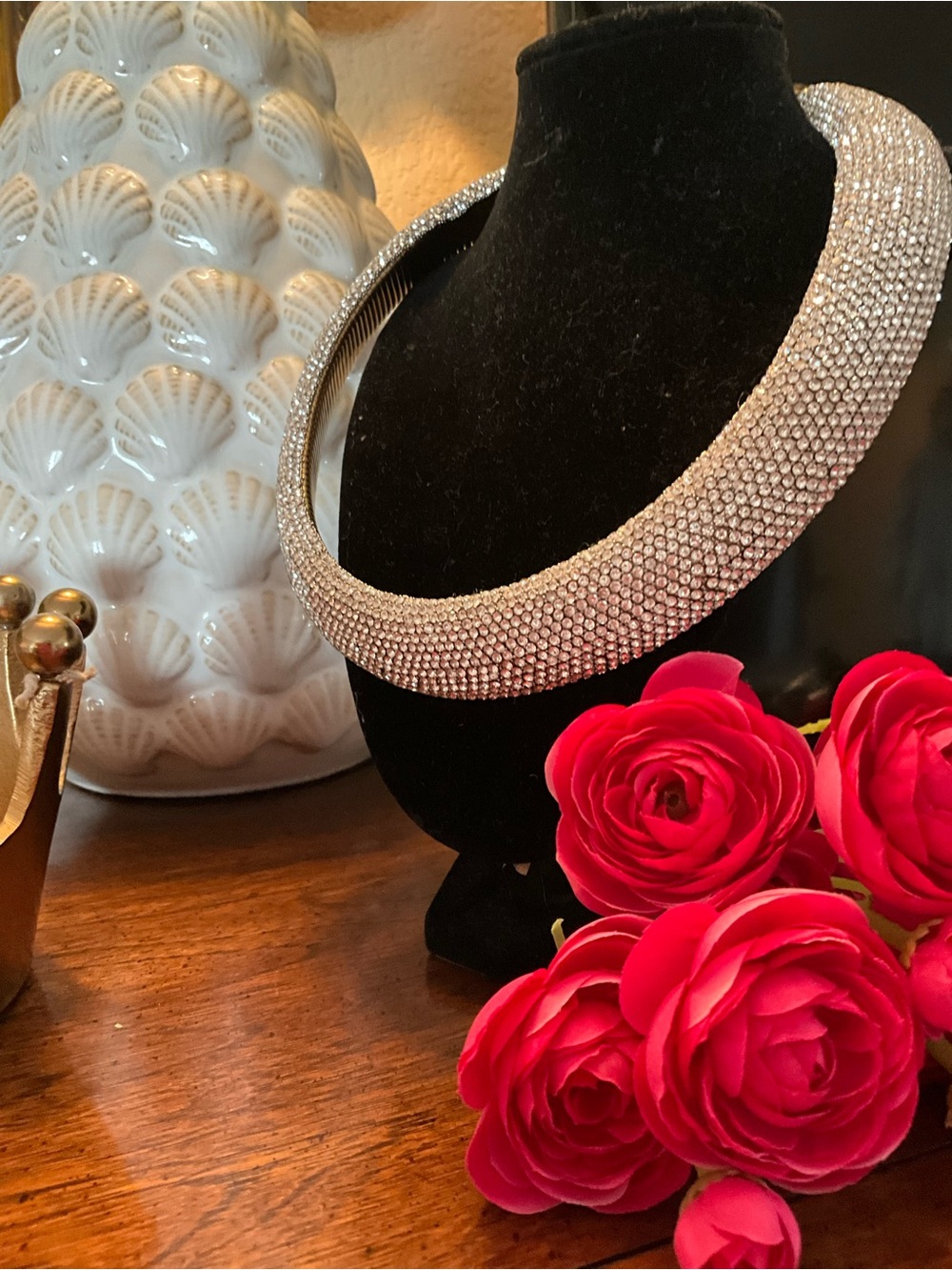 Crystal Pavé Collar Necklace - Silver - Picture 2 of 5
